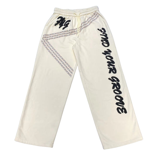 Cream Straight Leg Sweats